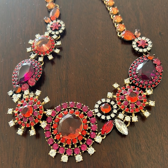 J. Crew Jewel tone Lattice Brulee Statement Necklace - Picture 2 of 3